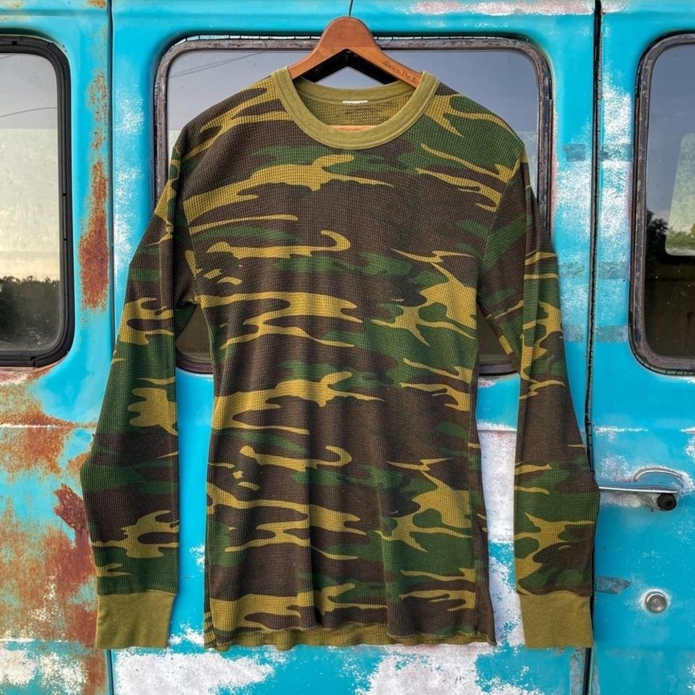 vintage camo thermal long sleeve shirt